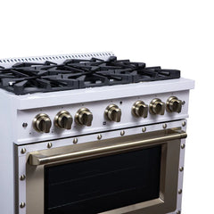 Forno Valente 36-Inch Dual Fuel Range – 6 Sealed Burners – 71,000 BTU Cooktop Output – 5.2 Cu. Ft. Convection Oven – Telescopic Racks - FFSGS6199-36CPBLK