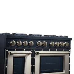 Forno Valente 48-Inch Dual Fuel Range – 8 Sealed Burners – 94,000 BTU Cooktop Output – 6.7 Cu. Ft. Double Oven – Telescopic Racks - FFSGS6199-48CP