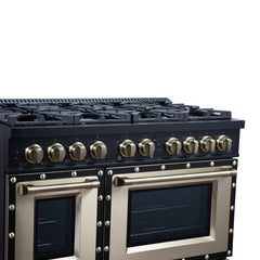 Forno Valente 48-Inch Dual Fuel Range – 8 Sealed Burners – 94,000 BTU Cooktop Output – 6.7 Cu. Ft. Double Oven – Telescopic Racks - FFSGS6199-48CP