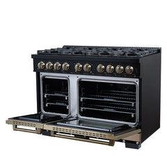 Forno Valente 48-Inch Dual Fuel Range – 8 Sealed Burners – 94,000 BTU Cooktop Output – 6.7 Cu. Ft. Double Oven – Telescopic Racks - FFSGS6199-48CP