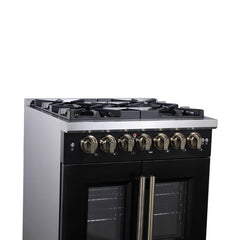 Forno Valente 48-Inch Gas Range – 8 Sealed Burners – 94,000 BTU Cooktop Output – 6.7 Cu. Ft. Double Oven – Telescopic Racks - FFSGS6387-30