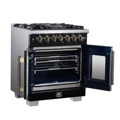 Forno Valente 48-Inch Gas Range – 8 Sealed Burners – 94,000 BTU Cooktop Output – 6.7 Cu. Ft. Double Oven – Telescopic Racks - FFSGS6387-30