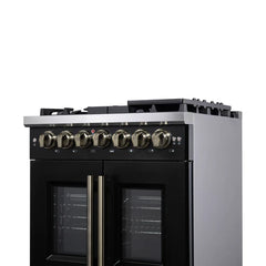 Forno Valente 48-Inch Gas Range – 8 Sealed Burners – 94,000 BTU Cooktop Output – 6.7 Cu. Ft. Double Oven – Telescopic Racks - FFSGS6387-30