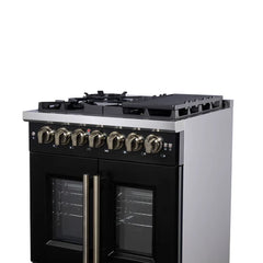 Forno Valente 48-Inch Gas Range – 8 Sealed Burners – 94,000 BTU Cooktop Output – 6.7 Cu. Ft. Double Oven – Telescopic Racks - FFSGS6387-30