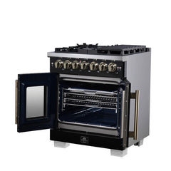 Forno Valente 48-Inch Gas Range – 8 Sealed Burners – 94,000 BTU Cooktop Output – 6.7 Cu. Ft. Double Oven – Telescopic Racks - FFSGS6387-30