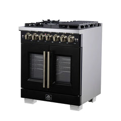 Forno Valente 48-Inch Gas Range – 8 Sealed Burners – 94,000 BTU Cooktop Output – 6.7 Cu. Ft. Double Oven – Telescopic Racks - FFSGS6387-30