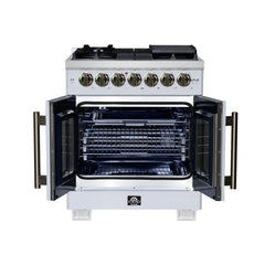 Forno Valente 48-Inch Gas Range – 8 Sealed Burners – 94,000 BTU Cooktop Output – 6.7 Cu. Ft. Double Oven – Telescopic Racks - FFSGS6387-30