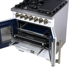 Forno Valente 48-Inch Gas Range – 8 Sealed Burners – 94,000 BTU Cooktop Output – 6.7 Cu. Ft. Double Oven – Telescopic Racks - FFSGS6387-30