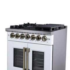 Forno Valente 48-Inch Gas Range – 8 Sealed Burners – 94,000 BTU Cooktop Output – 6.7 Cu. Ft. Double Oven – Telescopic Racks - FFSGS6387-30