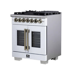 Forno Valente 48-Inch Gas Range – 8 Sealed Burners – 94,000 BTU Cooktop Output – 6.7 Cu. Ft. Double Oven – Telescopic Racks - FFSGS6387-30