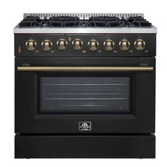 Forno 36" Galiano Gas Range with 240v Electric Oven - 6 Burners and Convection Oven - FFSGS6156-36