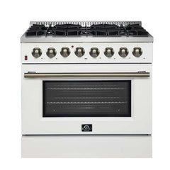 Forno 36" Galiano Gas Range with 240v Electric Oven - 6 Burners and Convection Oven - FFSGS6156-36