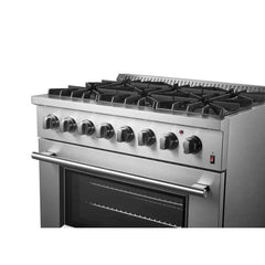 Forno Marco 36-Inch Dual Fuel Range Stainless Steel, 6 Sealed Burners - 67,000 BTU, 5.36 cu.ft. True Convection Oven - FFSGS6197-36