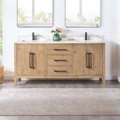 Altair Laurel Bathroom Cabinet Vanity Base in Weathered Fir without Top and Sink, No Mirror