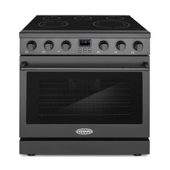 Cosmo 36 in. Haven Collection 6.1 cu. ft. Electric Ceramic Glass Range, 5 Burner Elements, Convection Oven, Matte Black - COS-ERC365KBD-BK