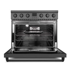 Cosmo 36 in. Haven Collection 6.1 cu. ft. Electric Ceramic Glass Range, 5 Burner Elements, Convection Oven, Matte Black - COS-ERC365KBD-BK