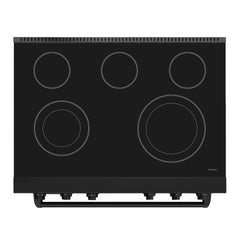 Cosmo 36 in. Haven Collection 6.1 cu. ft. Electric Ceramic Glass Range, 5 Burner Elements, Convection Oven, Matte Black - COS-ERC365KBD-BK