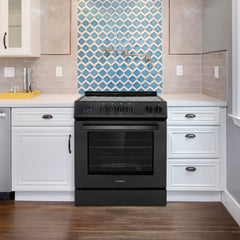 Cosmo Cosmo 30 in. Stellar Collection 5.0 cu. ft. Electric Range with 4 Burner Glass Cooktop and Convection Oven in Matte Black - COS-ERD304K-BK