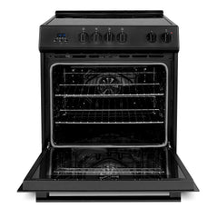Cosmo Cosmo 30 in. Stellar Collection 5.0 cu. ft. Electric Range with 4 Burner Glass Cooktop and Convection Oven in Matte Black - COS-ERD304K-BK