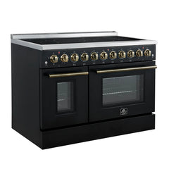 Forno Paolo 48-Inch Freestanding Electric Range – 6.7 Cu. Ft. – True Convection Oven – Energy Efficient - FFSEL6011-48