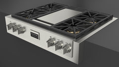 Fulgor Milano Sofia 36" Pro Gas Rangetop with Griddle - F6GRT364GS1