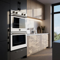 Forno Vomero 30-Inch Double Wall Oven – 10 cu. ft. Total Capacity – 7100W Convection – Mechanical Controls – Manual Steam Clean
