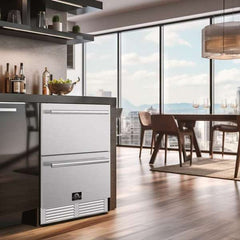 Forno Cosenza 24" Built-In Indoor/Outdoor Drawer Freezer with Ice Maker, 4.69 cu.ft. - FDRBI1838-24S