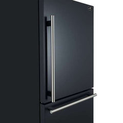 Forno Milano Espresso 31-Inch 17.2 cu. ft. Bottom Freezer Right Swing Door Refrigerator in Black - FFFFD1785-31BLK