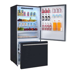 Forno Milano Espresso 31-Inch 17.2 cu. ft. Bottom Freezer Right Swing Door Refrigerator in Black - FFFFD1785-31BLK