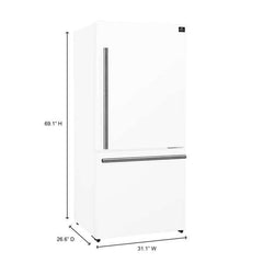 Forno Milano Espresso 31-Inch Stainless Steel Bottom Freezer Refrigerator, 17.2 cu.ft., Built-In Ice Maker, ENERGY STAR - FFFFD1786-31