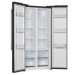 Forno Salerno Espresso 33-inch Side-by-Side 15.6 Cu.Ft. Refrigerator in Black with Brass Handle - FFRBI1805-33BLK