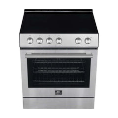 FORNO Premium 2-Piece Kitchen Bundle - Leonardo Espresso 30" White Range, 30" White Range Hood - FBDL-002-03US