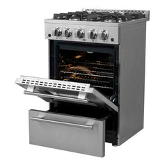 Forno Breno 24-Inch Freestanding Gas Range, Plug Included, Energy Efficient - FFSGS6290-24