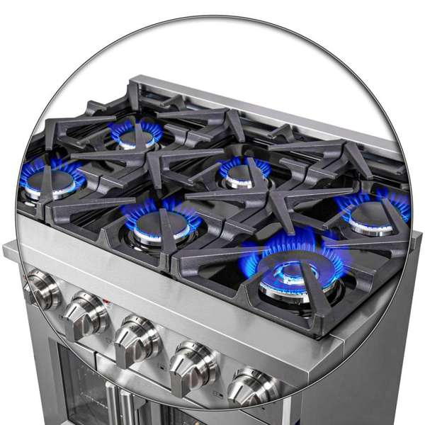 Forno Massimo 36-Inch French Door Gas Range in Stainless Steel (FFSGS6439-36)