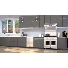 Forno Galiano 36-inch French Door Gas Range Black and Antique Brass Design, 6 Sealed Burners 83,000 BTU, 5.36 cu.ft. Convection Oven - FFSGS6444-36