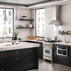 ZLINE Autograph Edition 24 in. 2.8 cu. ft. Legacy Dual Fuel Range with 4 Burner Gas Cooktop and Electric Convection Oven in Satin Stainless Steel and Polished Gold Accents - RASZ-SN-24-G - The Home Selection