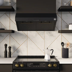 Forno Bari Espresso 30-Inch Under Cabinet Range Hood, 400 CFM, LED Lighting, Dishwasher-Safe Baffle Filters, 4-Speed Fan Control - FRHUC5255-30