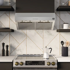 Forno Bari Espresso 30-Inch Under Cabinet Range Hood, 400 CFM, LED Lighting, Dishwasher-Safe Baffle Filters, 4-Speed Fan Control - FRHUC5255-30