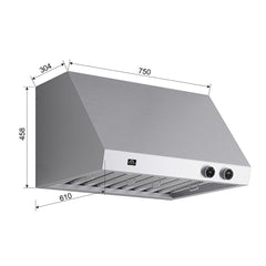 Forno Biagio 30" Wall Mounted Range Hood, Stainless Steel, Heavy Duty - The Home Selection