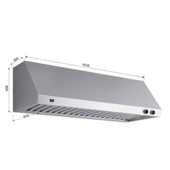 Forno Biagio 60" Wall Mounted Range Hood, Stainless Steel, Heavy Duty - The Home Selection