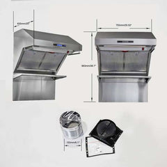 Forno 30" Wall Mount Range Hood with Red Light Warmer, Shelf/Backsplash, and 600 CFM Motor - FRHWM5029-30HB