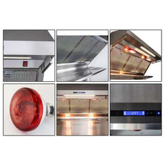 Forno 48" Wall Mount Range Hood with Red Light Warmer, Shelf/Backsplash, and 1200 CFM Motor - FRHWM5029-48HB