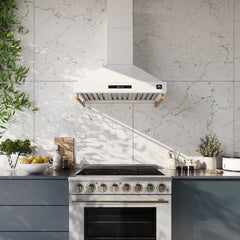 Forno Venezia 36-Inch Wall-Mounted Range Hood – Touch Controls – Baffle Filters – 3-Speed Ventilation - FRHWM5503-36