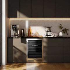 Forno Bacchino 24-Inch Wine Cooler – 51 Bottle Capacity – Dual Zone – Built-In or Freestanding - FWCDR6634-24