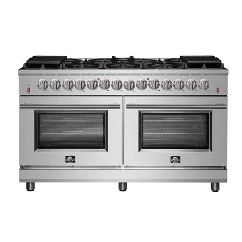 Forno Massimo 60-Inch Freestanding Dual Fuel Range in Stainless Steel (FFSGS6125-60)