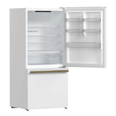 Forno Milano Espresso 31-Inch 17.2 cu. ft. Bottom Freezer Right Swing Door Refrigerator in White with Stainless Steel Handle (FFFFD1785-31WHT)