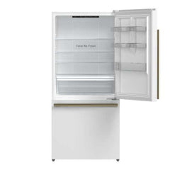 Forno Milano Espresso 31-Inch 17.2 cu. ft. Bottom Freezer Right Swing Door Refrigerator in White with Stainless Steel Handle (FFFFD1785-31WHT)