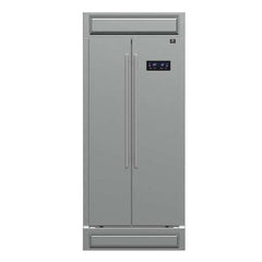 Forno Salerno 33" Built-in Stainless Steel Refrigerator 15.6 cu. ft - With Modern Decorative Grill - FFRBI1805-37MG