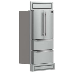 Forno Moena 36-inch Built-In French Door Refrigerator in Stainless Steel, 19.2 Cu.ft Total Capacity, Ice Maker with Decorative Grill - FFRBI1820-40MG