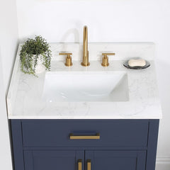 Altair Gavino 30" Single Bathroom Vanity with Grain White Engineered Stone Countertop - 557030